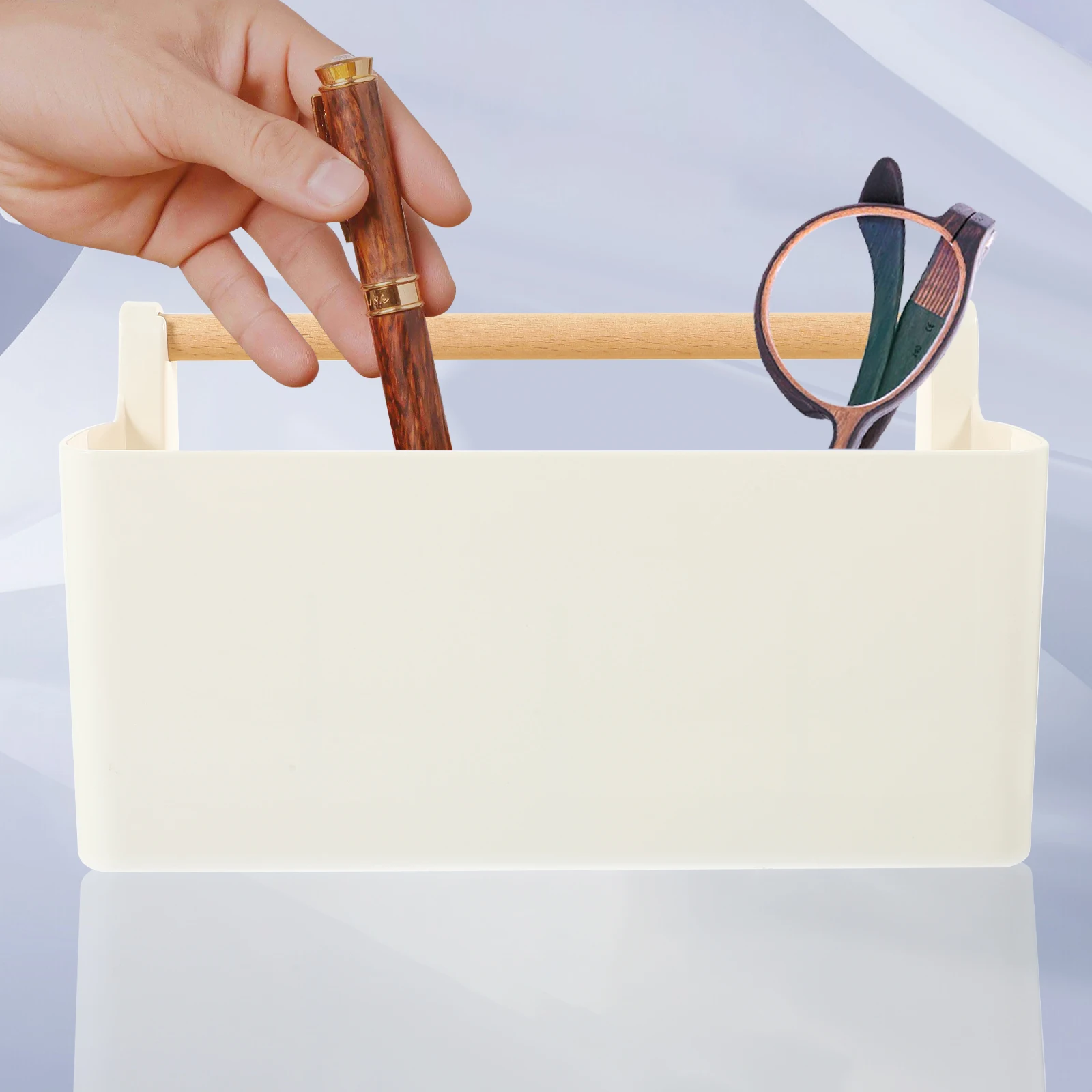 

Plastic Desk ganizer Multi Grid Design Pens Memo Keys Remote Storage Box Office Supplies Case Compartment Makeup Brush Holder