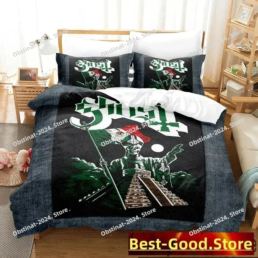 3D Print Ghost Rock Band Swedish Bedding Set Duvet Cover Bed Set Quilt Cover Pillowcase Comforter king Queen Size Boys Adult
