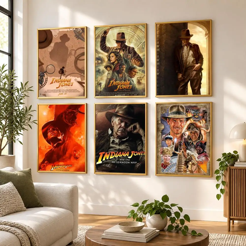 Classic Retro Movie Indiana Jones Poster HD art sticky wall waterproof home living room bedroom bar aesthetic decoration