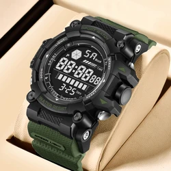 LIGE Digital Watch Man FOXBOX Fashion Military Sport Silicone Alarm Watches Calendar Week Chronograph Waterproof Men Watches+Box