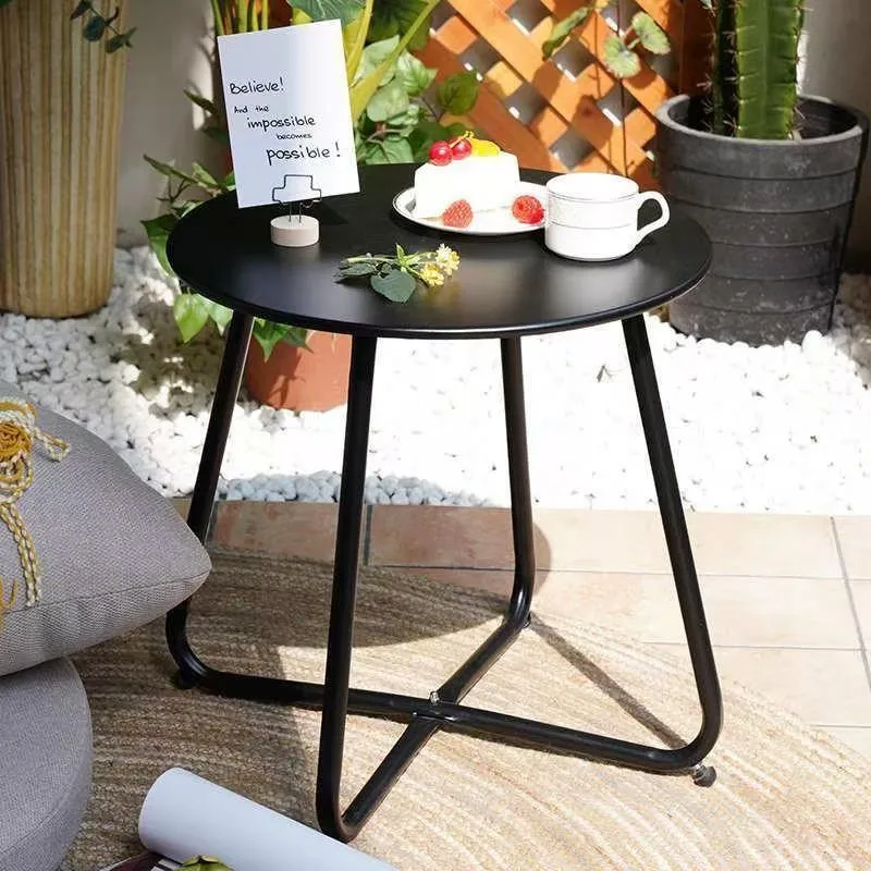 Nordic Metal Round Side Table Household Living Room Sofa Balcony Coffee Table Simple Edge Table Movable Home Couch Storage Table