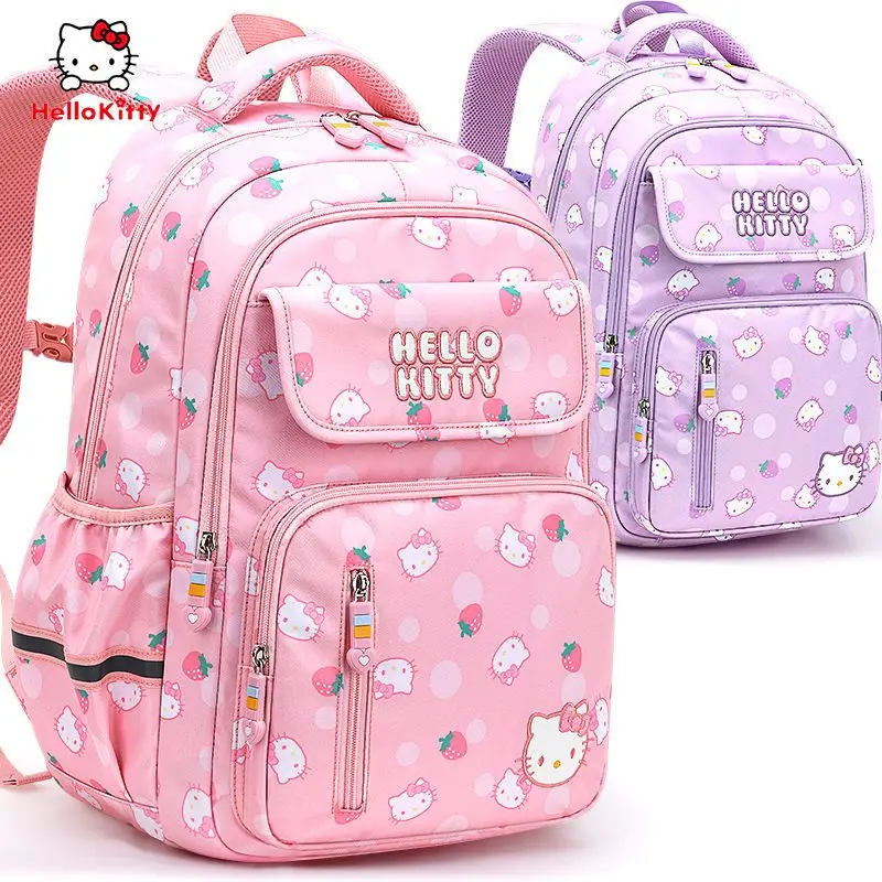 Sanrio Hello Kitty Cinnamoroll Backpack High-Value Cartoon Printed Large-Capacity Portable Waterproof Ridge-Protecting Schoolbag