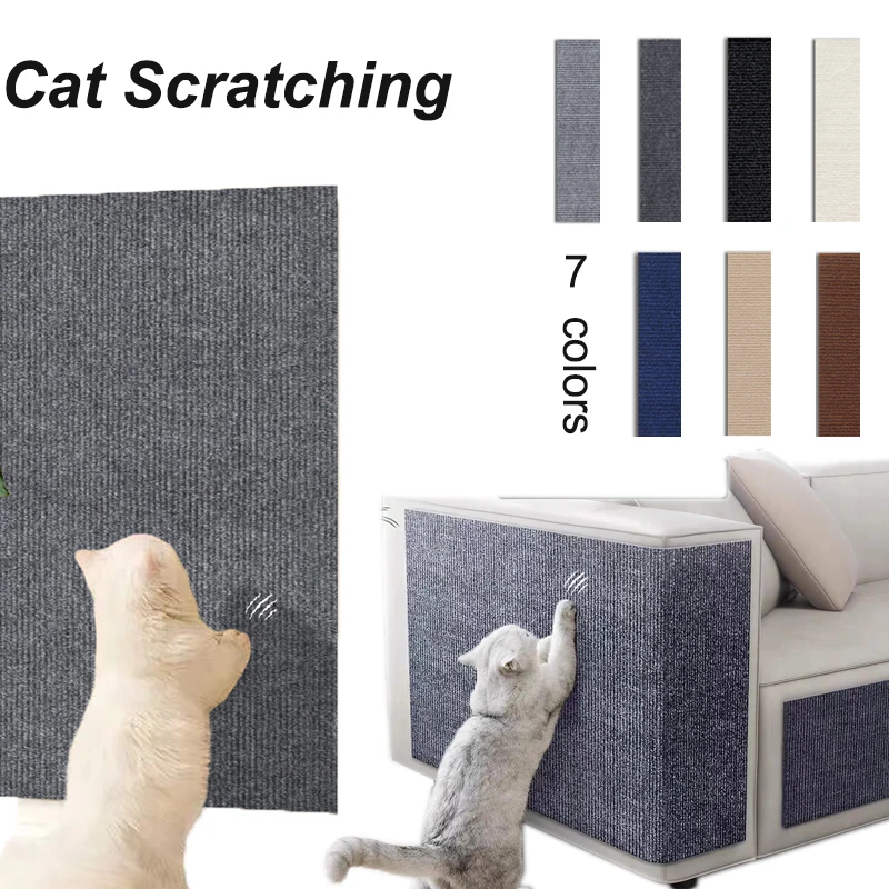 

Self-Adhesive Cat Scratching Mat Wall Mounted Cat Scratcher Pad Various Sizes Cuttable Furniture Sofa Couch Corner Protector