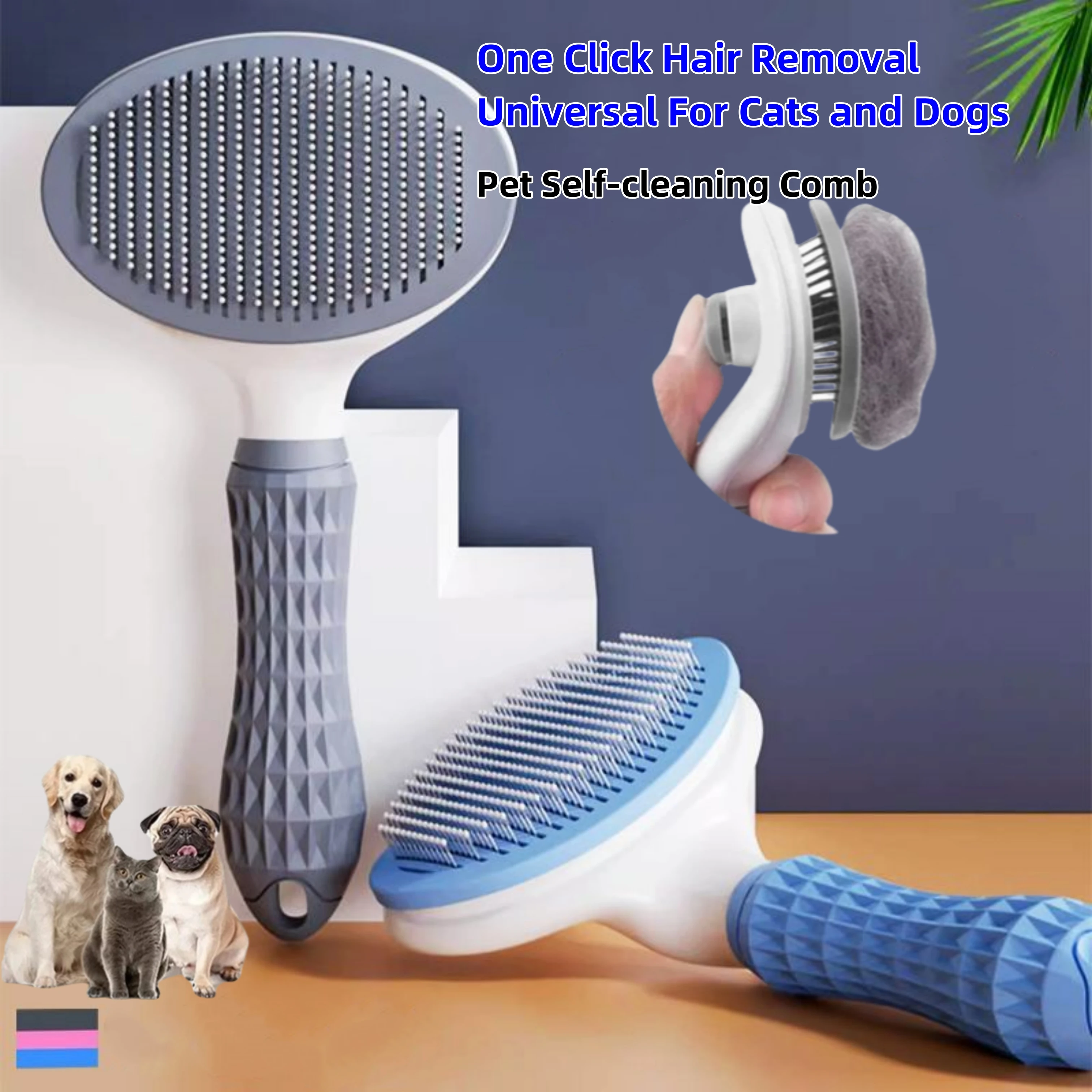 

Pet Dog Brush Cat Comb Self Cleaning Pet Hair Remover Brush For Dogs Cats Grooming Tools Pets Dematting Comb Styling Accessories