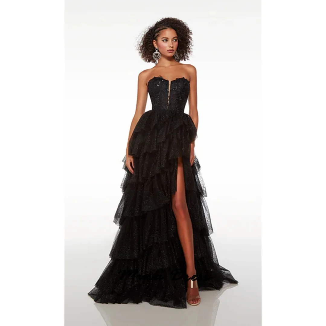 

Mina Customized Sequins Elegant Party Dresses 2024 for Wedding Dresses for Formal Occasions Backless Strapless Tube Top Layered