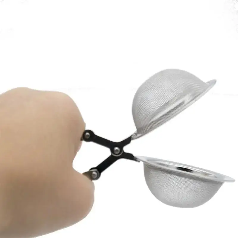 1 Pcs Home Baking Kitchenware Convenient Integrated Mesh Handle Stainless Steel Tea Filter Utensils