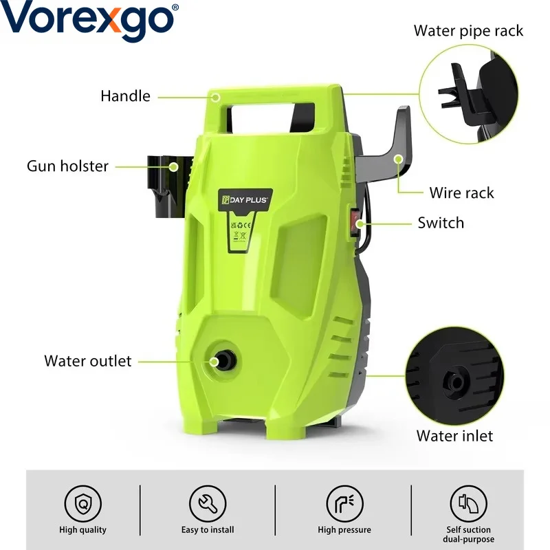 5000W High Pressure Washer Portable Jet Wash Car Patio Garden Driveway Cleaner Machine Wash Patio Floor, 350Bar/5000PSI