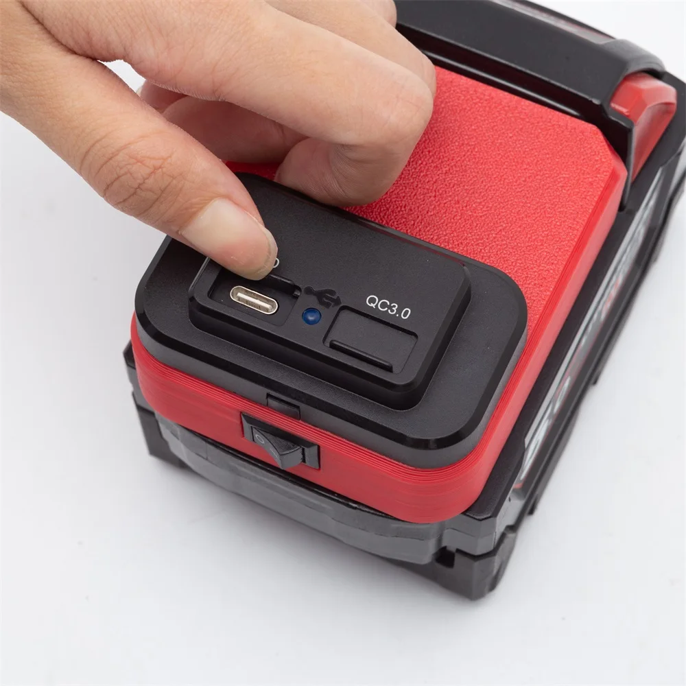 

Fast Charging Power Bank For Milwaukee 18V Li-ion Battery Mobile Phone Tablet With USB and Type-C Interface For Fast Charging