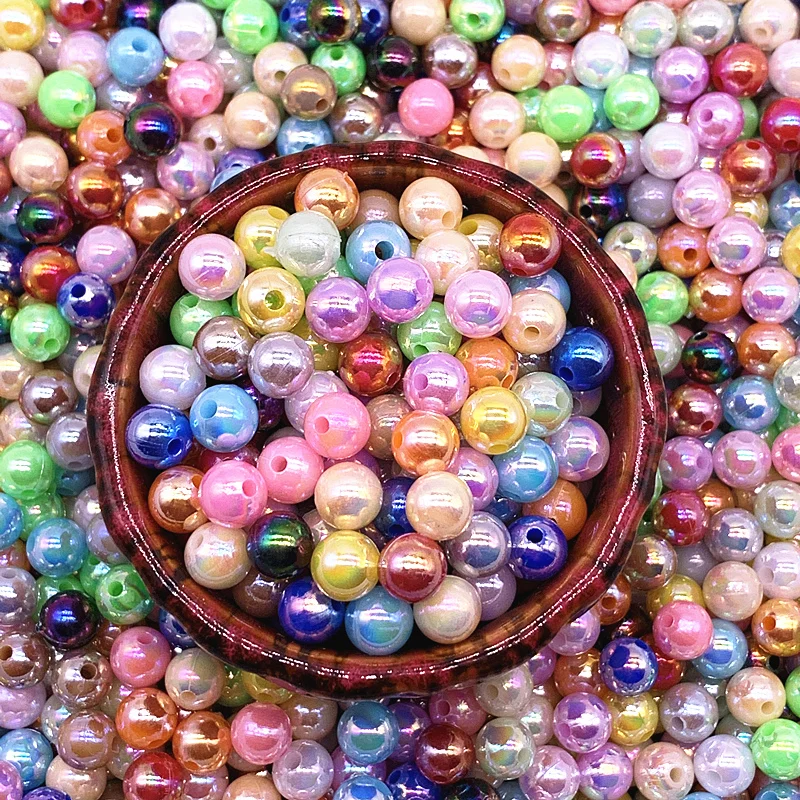 NEW  6mm 8mm 10mm AB Acrylic Imitation Pearls Loose Spacer Beads for Jewelry Making DIY Bracelets Accessories