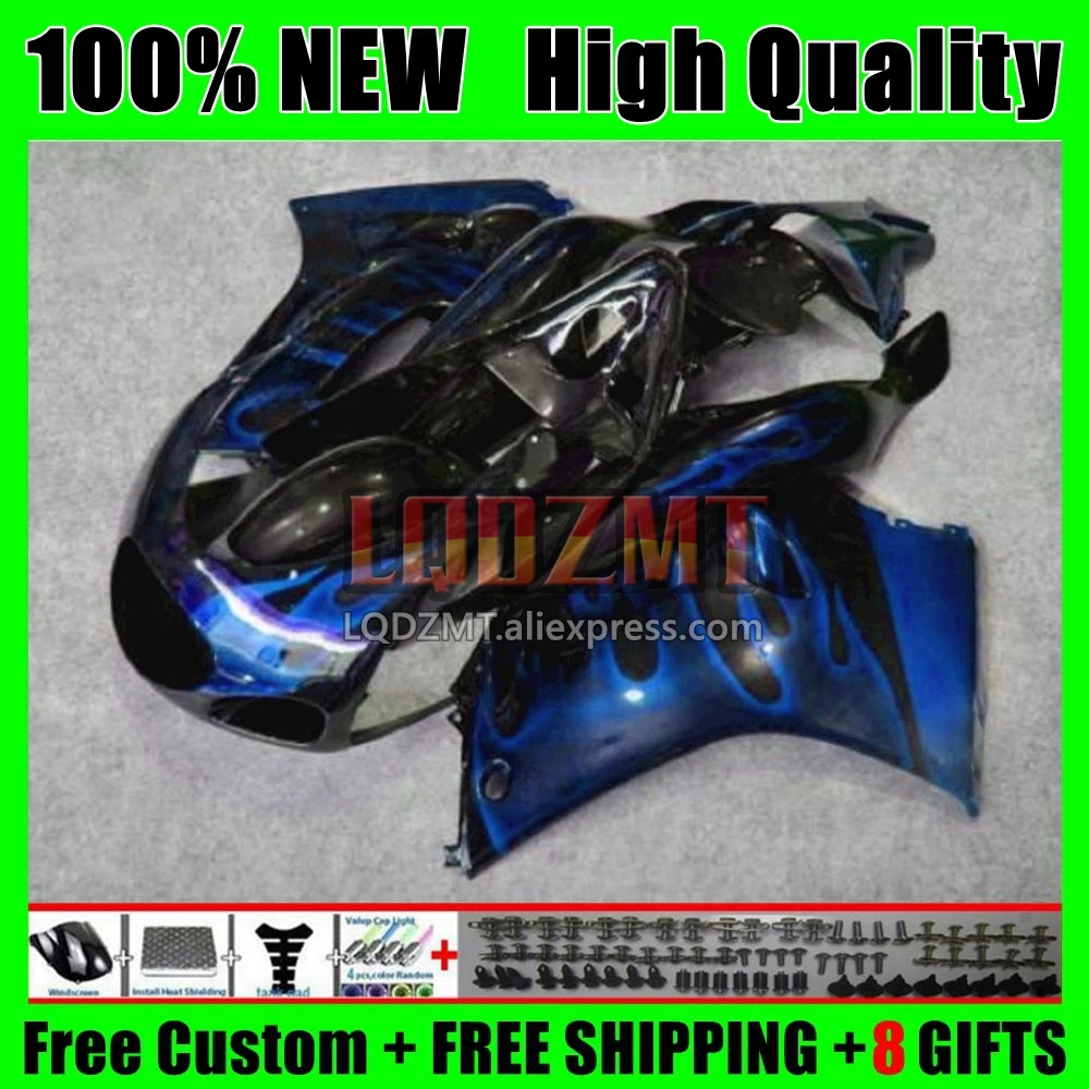 Body For SUZUKI SAPC RGVT250 RGV250 VJ22 90 Blue flames 91 92 9No.163 VJ 22 RGV-250 RGVT RGV 250 CC 1993 1994 1995 1996 Fairing