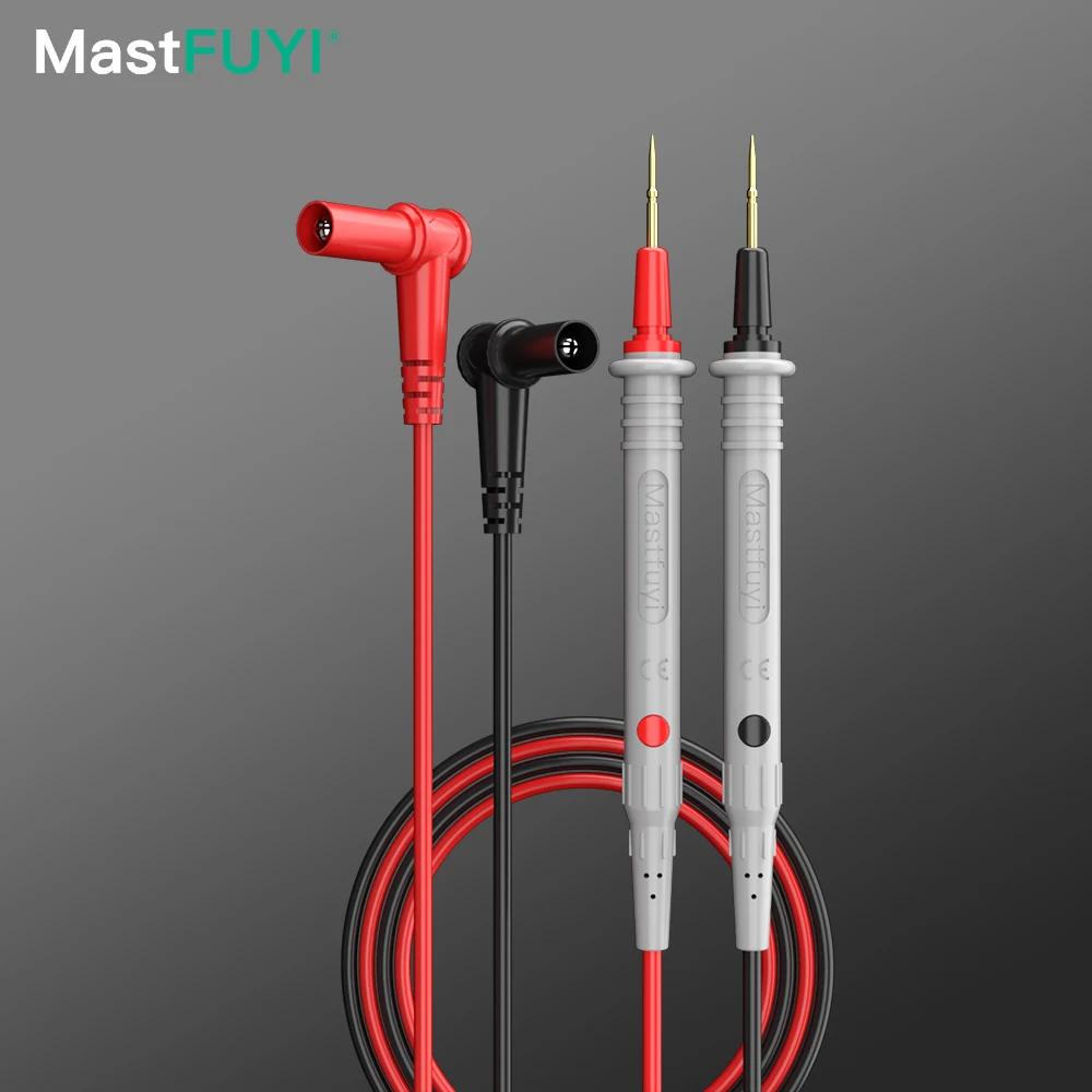 

MASTFUYI Universal Multimeter Probe Test Lead 1000V 20A Gold-Plated Precision Needle Tip Soft Silicone Cable Pen