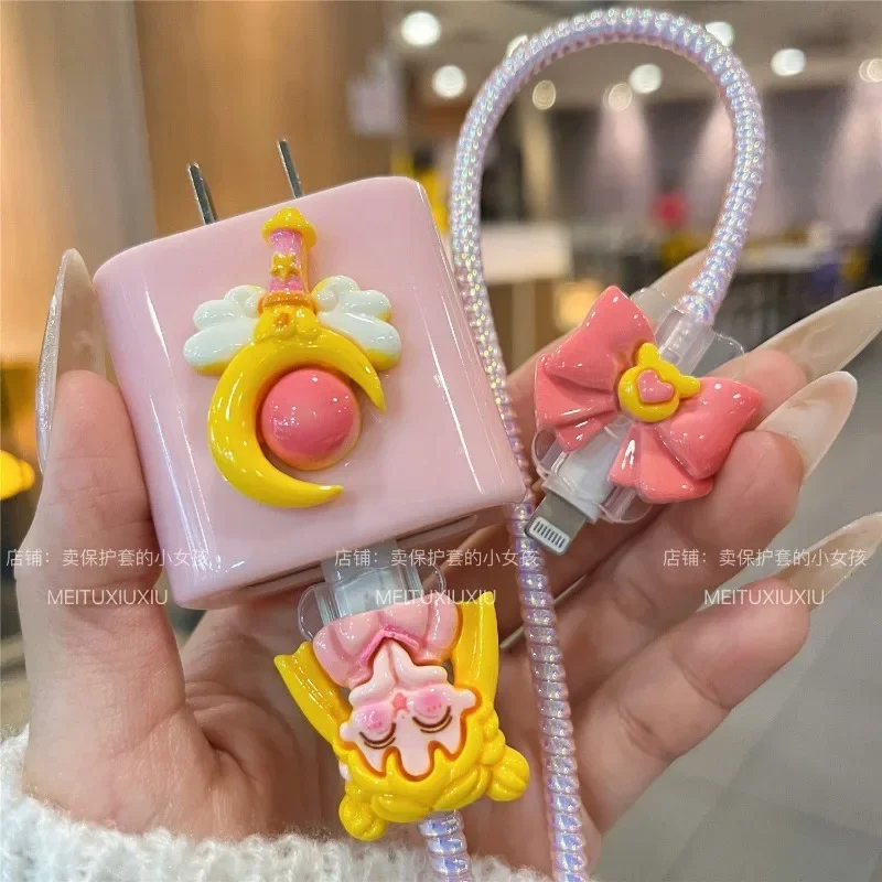 Neue Sailor Moon Cartoon Handy Datenkabel Ladegerät Schutzhülle Anti-Tangling Seil Anti-Break Soft Shell Dekoration
