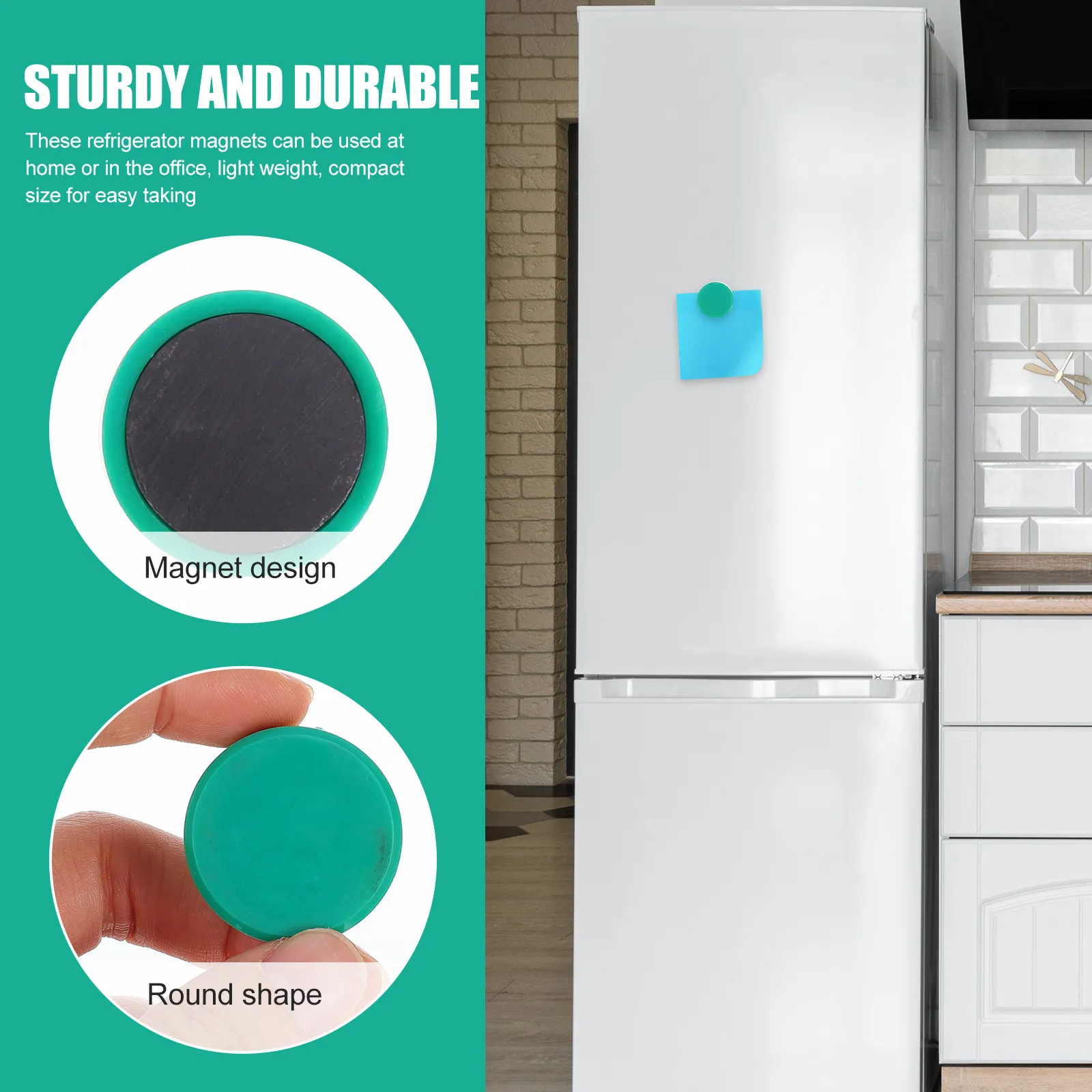 40Pcs Round Refrigerator Magnets Small Fridge Magnets Magnetic Decor for Kitchen Office Fridge Small Magnet Colorful Fridges