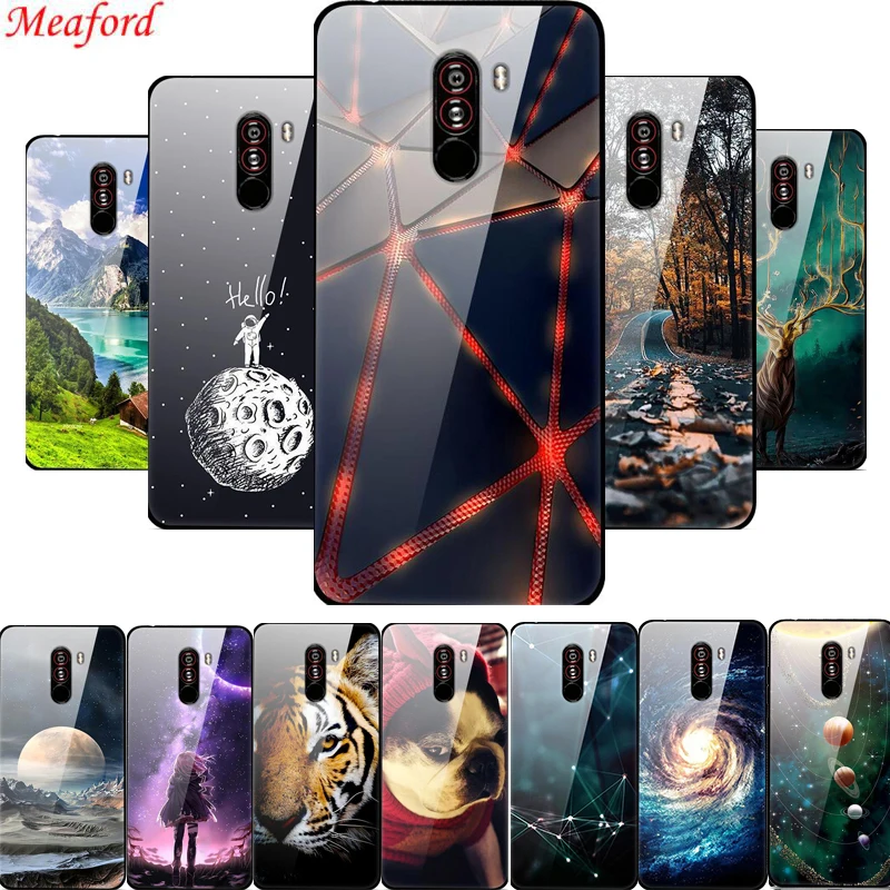 Poco F1 Case For Xiaomi Pocophone F1 Case Glass Back Cover For Xiaomi Pocophone F1 Case Mi 9t Mi9t Redmi Note 8 Pro Redmi 9 Case