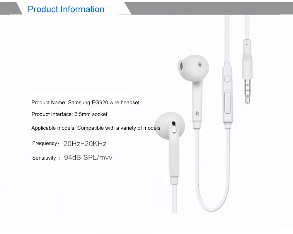 Écouteurs de sport mains libres avec microphone intégré, écouteurs de musique Jack, Samsung Galaxy Dock, S7, S8, 3.5mm, 50 pièces