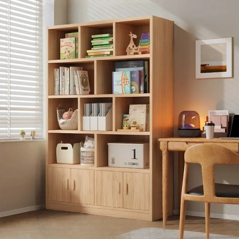 Bookcase against the wall Floor-to-ceiling bookshelf Shelf integrated study Solid wood cabinet Locker Multi-layer