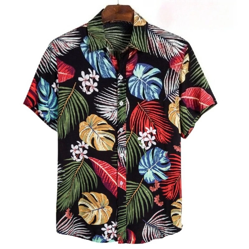 Niche Hong Kong Style Printed Floral Shirt Loose Fitting, Versatile for Daily Commuting and Vacation Short Sleeved