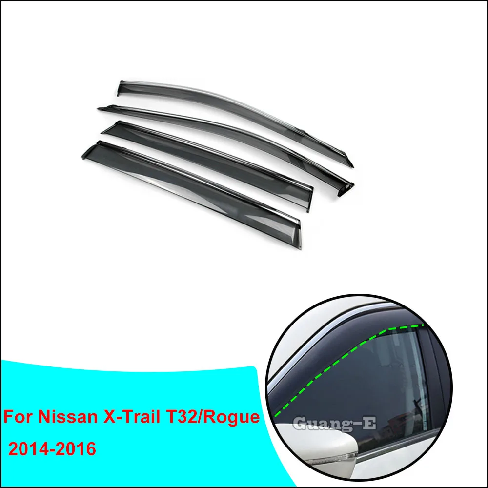 

Car Cover Stick Lamp Plastic Window Glass Wind Visor Rain/Sun Guard Vent 4pcs For Nissan X-Trail Xtrail T32/Rogue 2014 2015 2016