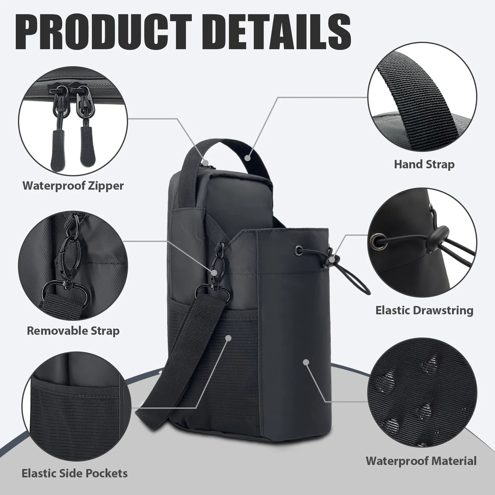 Magnetic Gym Bag Large Capacity for Men and Women Bottle with Magnetic Attachment Water Bottle Holder, Gym Pouch, Crossbody Bag
