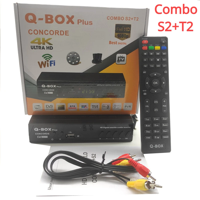 

2024 New DVB S2+T2 Combo TV Decoder 1080P HD Digital TV Receiver Satellite Tv Tuner H264 EPG Smart Set Top Box QBOX Plus