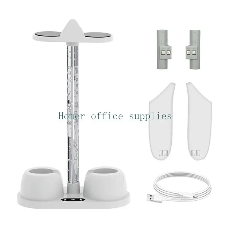 K43B Upgraded LED Light Charging Dock Headset Charging Stand with LED Light Storage Solution ABS fitting for MetaQuest 3