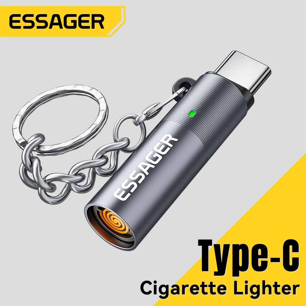 Image of Essager Typ C Mini-Feuerzeug, Wolframdraht, Blow-to-Ignite-Sicherheit für Luftreisen, keine Flamme, automatische Abschaltung, OTG-kompatibel mit Telefone
