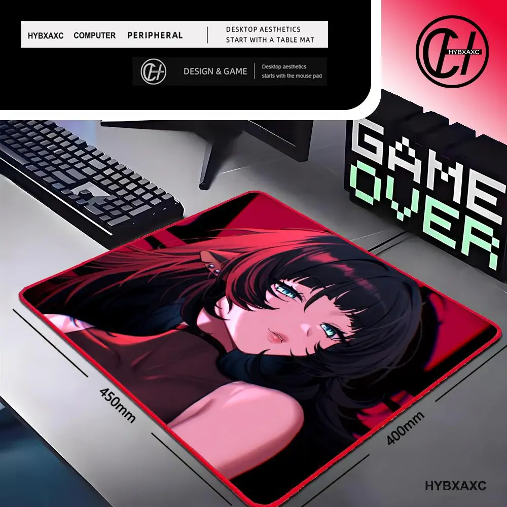 لوحة ماوس Zenless Zone Zero Jane Doe Populr للمكتب بحافة قفل حمراء ولوحة ماوس صغيرة ولوحة مفاتيح مطاطية مضادة للانزلاق #3