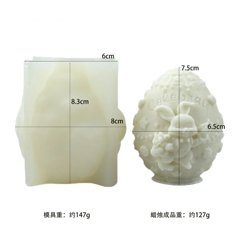 Easter Rabbit Decoration Epoxy Mold Handmade Soap Aromatherapy Decoration Silicone Mold