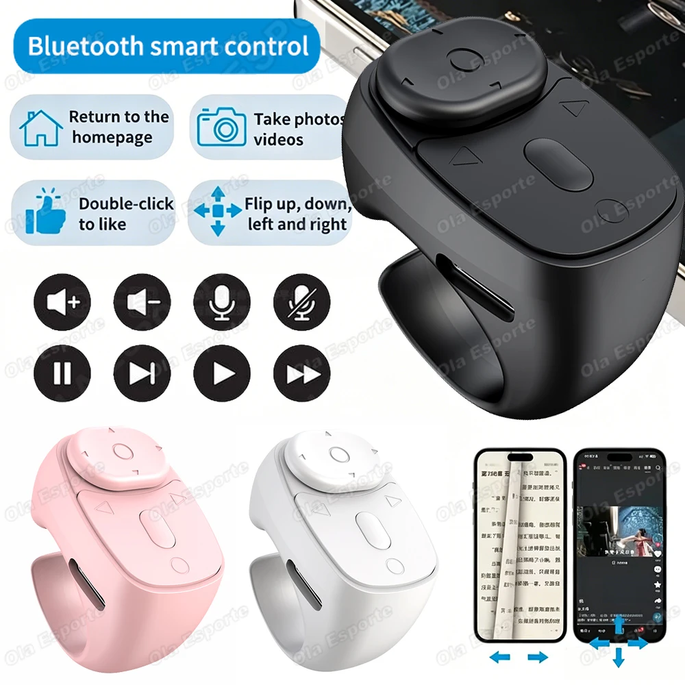 New Multifunctional Smart Ring Remote Control Video Recording Scrolling Page Turner Camera Shutter Wirless Control Smartring R12