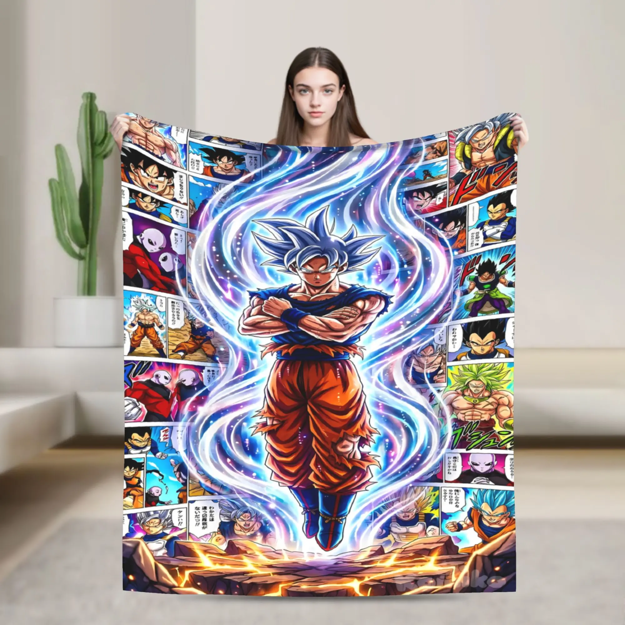 Super Warm Blanket Airplane Travel D-Dragons Ball Anime Throw Blanket  Flannel Bedspread For Home Decor Novelty Sofa Bed Cover