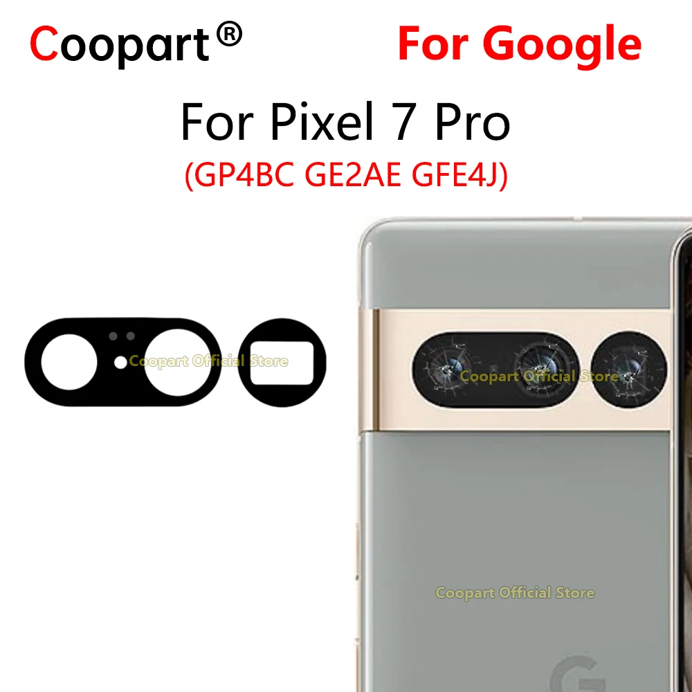 Coopart New Rear Back Camera Glass Lens For Google Pixel 7 Pro GP4BC GE2AE GFE4J Replacement with Adhesive Sticker