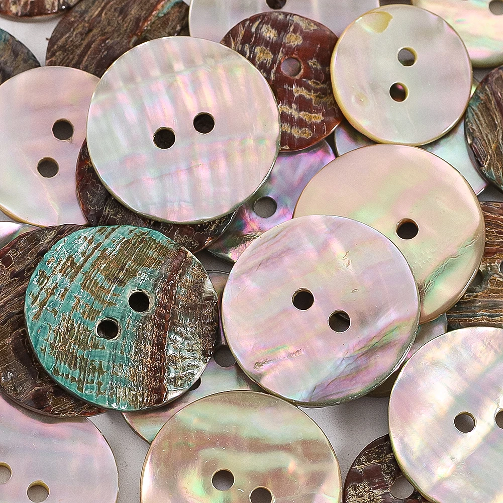 5pcs Natural Abalone Shell Buttons Mother of Pearl Round Button Garment Sewing Accessories Scrapbooking DIY Craft Embellishments