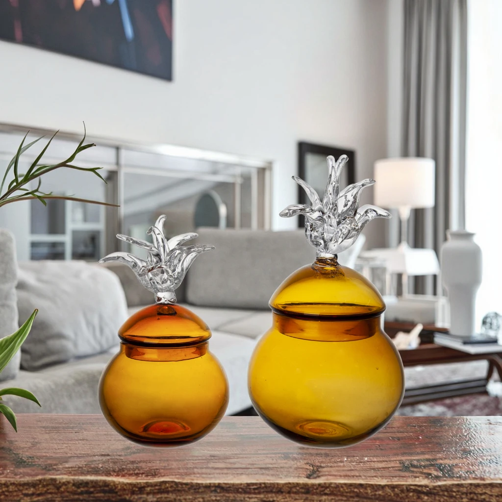 

Stylish Pineapple Glass Storage Jar - Decorative Food Container for Kitchen Organization | Airtight Lid, Elegant Display