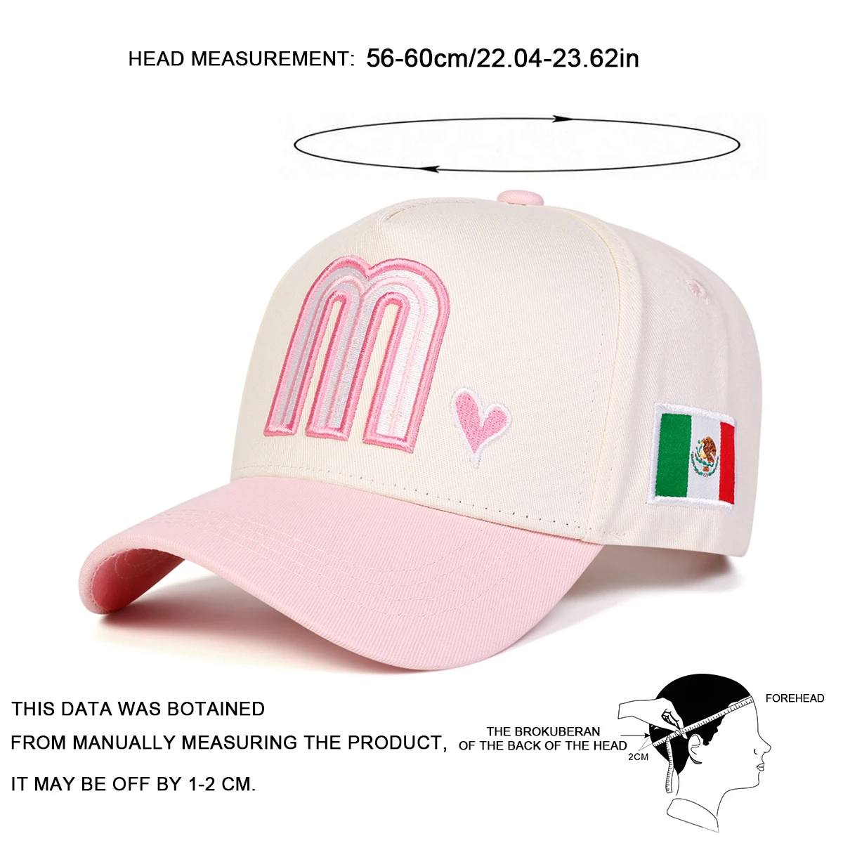 Unisex M Liebe Herz Stickerei Baseball Caps Frühling Herbst Outdoor Einstellbare Casual Hüte Sonnenschutz Hut Sport Kappe – Detail 11