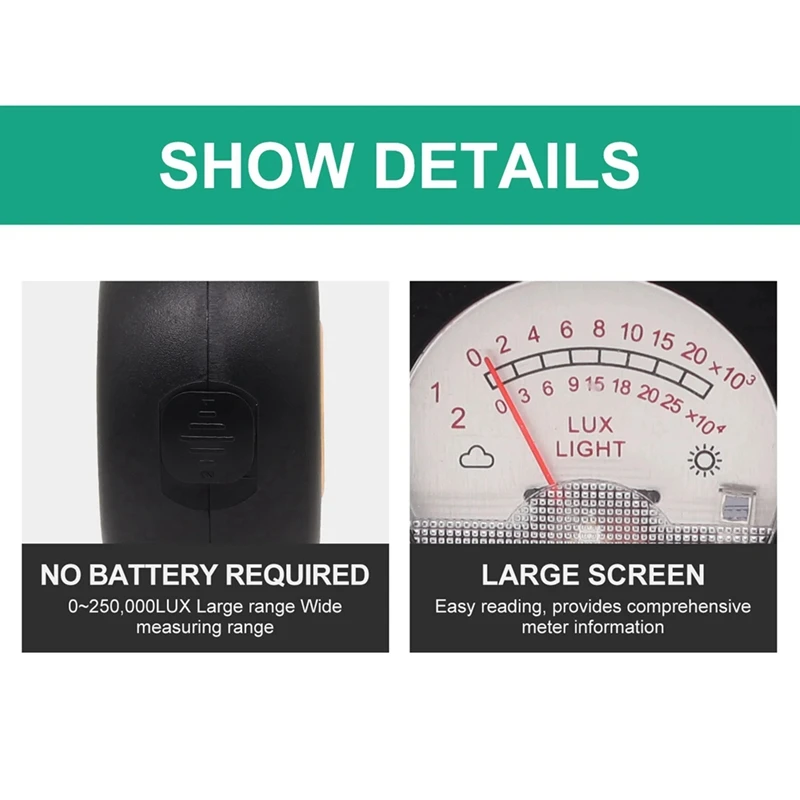 24-Hour Delivery 2 In 1 Illuminometers & Thermometer METER LUX Pointer Type Luxmeter Luminance Temperature Test Illuminometers