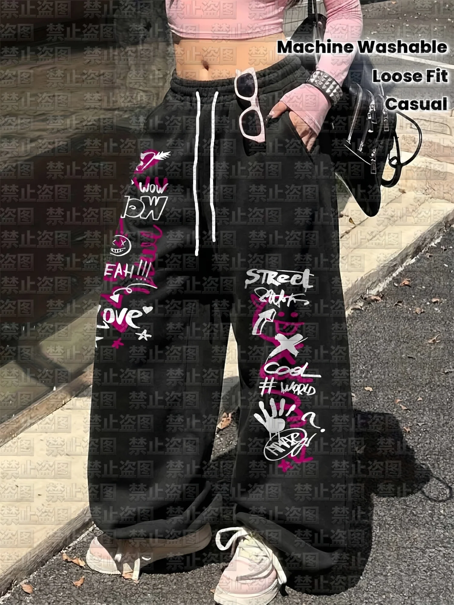 2026 Sommer Mode Neuer Stil Y2K Coole Graffiti-Muster Schnell Trocknende Sport-Freizeithose Hip-Hop Streetwear Lockere Hose für Kinder