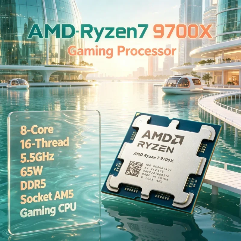 AMD Ryzen 7 9700X 8-Core 16-Thread 4NM 3.8GHz L3=32M Up to 5.5GHz 65W without fan DDR5 Socket AM5 PCIe 5.0 CPU for Desktop PC