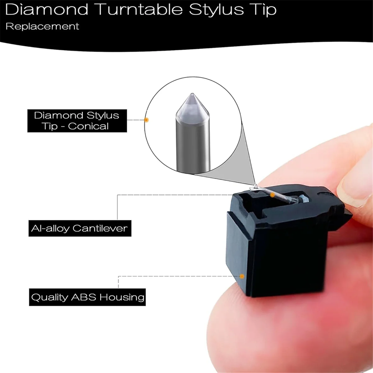 QA88X ATN3600L レコードプレーヤー針交換用 ATN3600 ALE33 DT55 CN15 N7700、レコードプレーヤー針ブラシ付き