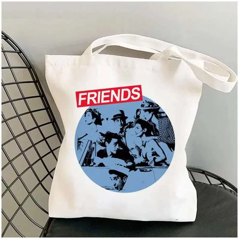 Friends Tv Show Shopping Bag Handbag Reusable Shopper Commuter Tote Harajuku Canvas One Shoulder