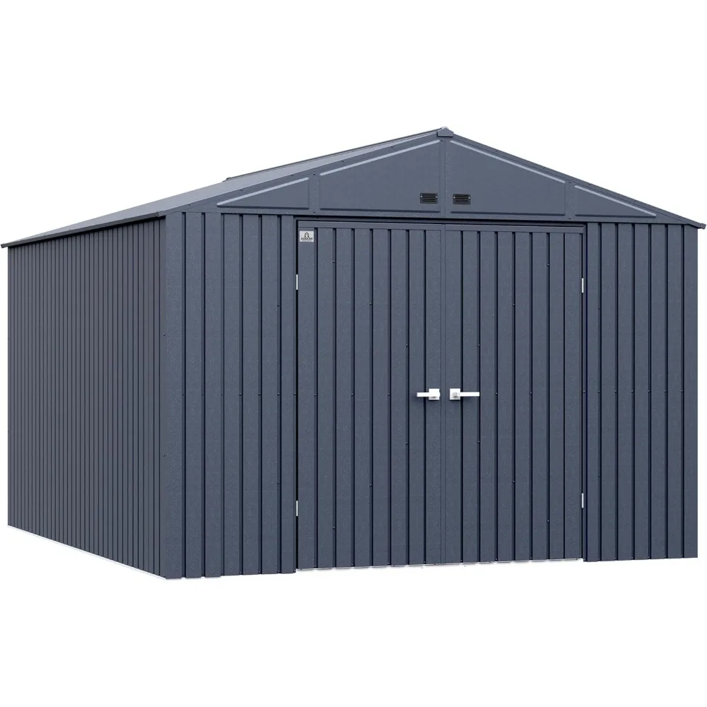 Storage Shed 10' x 12', Outdoor Lockable Roof Steel Storage Shed Building, Matte textured paint is added to protect the material