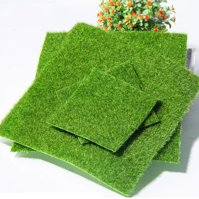 1Pcs 15cm/30cm Artificial Grassland Simulation Moss Lawn Turf Fake Green Grass Mat  Carpet DIY Micro Landscape Home Floor Decor