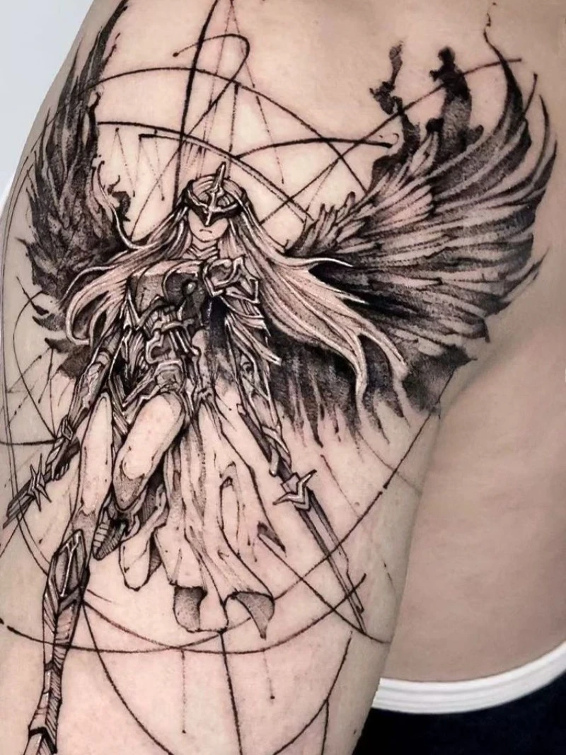 Herbal Angel Temporary Tattoos for Women Arm Art Tattoo Sticker Waterproof Stickers Thigh Punk Fake Tattoo Semi Permanent