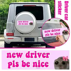 New Driver Pls Be Nice Car Sticker Bumper Sticker And Sticker Waterproof Sticker Learner Magent Self Funny Driver Adhesive M7v6
