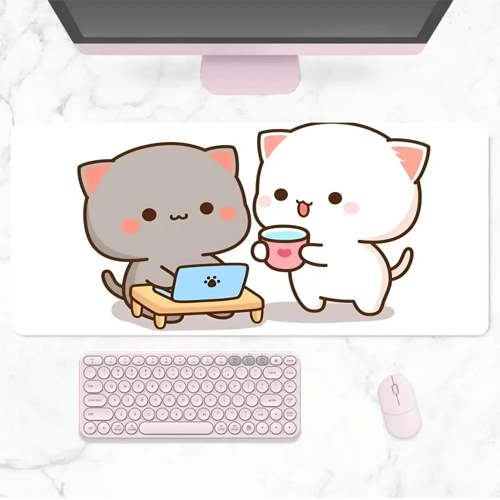 Cute Catoon Peach Mochi Cat Mouse Pad Anime Game Mouse Pad Computer Desk Pad Office Carpet Laptop Mouse Pad