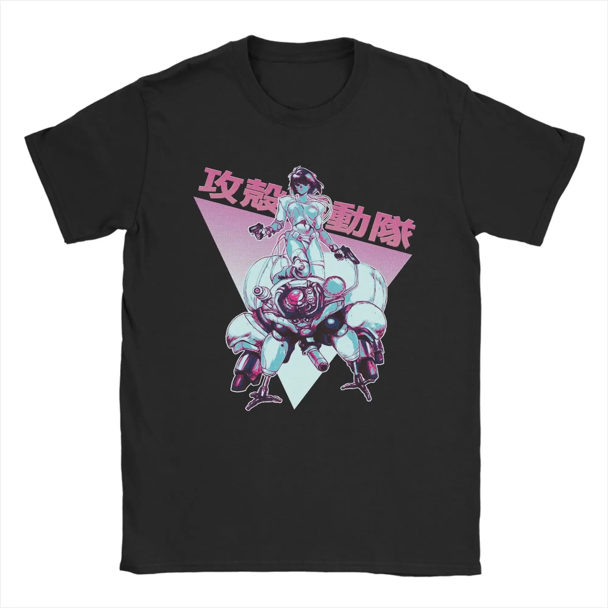 Harajuku Retro Tee Kusanagi Motoko Ghost Soldier Ghost in The Shell T-Shirts Hipster Vintage Cotton Clothing Unisex