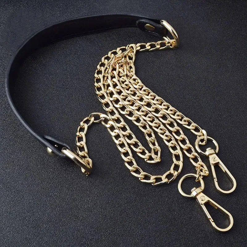 120 cm metalen tasketting vervanging PU lederen tassenriemen voor doe-het-zelf handtashandvatten schouderbanden accessoires tassen handvatten