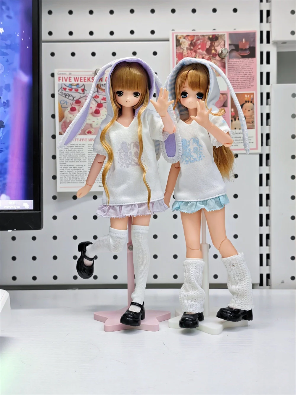 BJD doll clothes suitable for ob22 ob24 p20 azone size Cute bunny sweatshirt clothing set doll accessories （1 points)