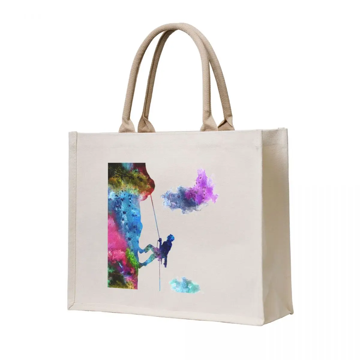 

Rock climbing extreme sport man, climbing man, climber Tote Bag bag for beach shopping bags foldable woman shopping bag