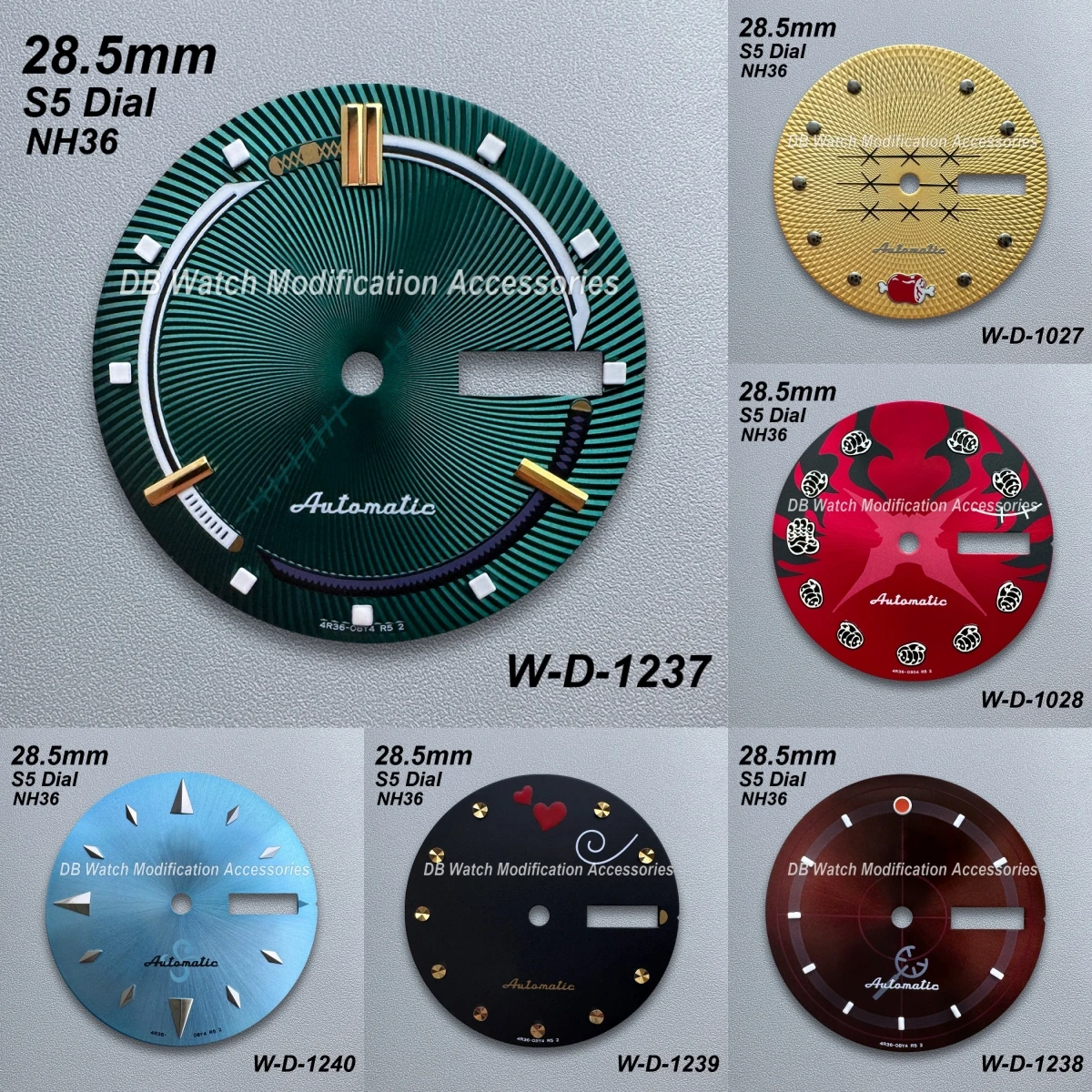 

28.5mm S5 Logo Cartoon Hat Dial Suitable for NH36/4R36 Japanese Movement Dual Calendar Quality Watch Modification Accessories