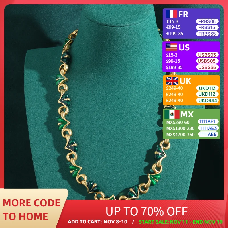 

Винтажное ожерелье с зеленым сердцем и звеньями, цепочка золотого цвета, аксессуары, красота, роскошный дизайнер, женские ювелирные изделия высокого качества